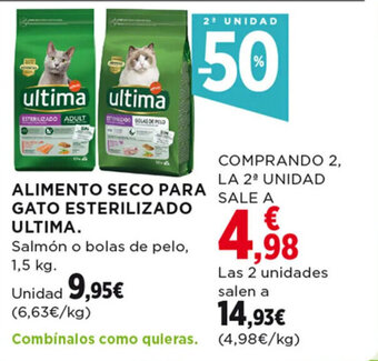 Hipercor ALIMENTO SECO PARA GATO ESTERILIZADO ULTIMA. oferta
