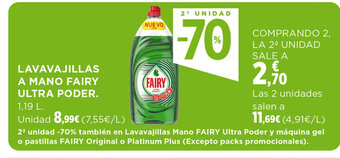 Hipercor LAVAVAJILLAS A MANO FAIRY ULTRA PODER. 1.19 L oferta