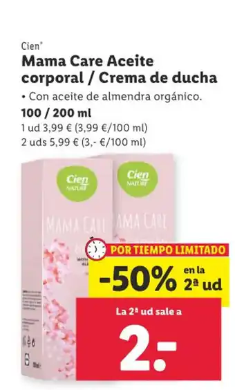 Lidl Mama Care Aceite corporal / Crema de ducha oferta