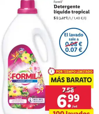 Lidl FORMIL Detergente líquido tropical oferta