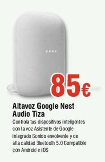 FROIZ Altavoz Google Nest Audio Tiza oferta