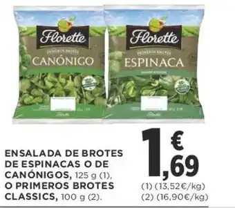 Supercor ENSALADA DE BROTES DE ESPINACAS O DE CANÓNIGOS, 125 g (1), oferta