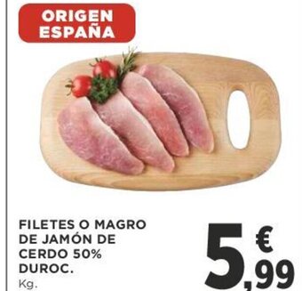 Supercor FILETES O MAGRO DE JAMÓN DE CERDO 50% DUROC oferta
