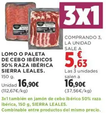 Supercor LOMO O PALETA DE CEBO IBÉRICOS 50% RAZA IBÉRICA SIERRA LEALES. 150 g. oferta