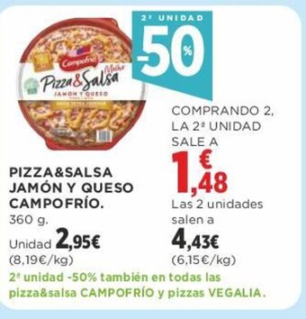 Supercor PIZZA&SALSA JAMÓN Y QUESO CAMPOFRÍO. 360 g. oferta