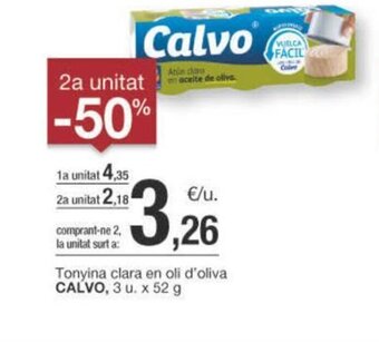 BonpreuEsclat Tonyina clara en oli d'oliva CALVO, 3 u. x 52 g oferta
