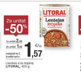 BonpreuEsclat Llenties a la riojana LITORAL, 425 g oferta