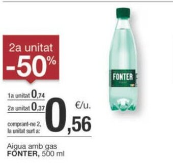BonpreuEsclat Aigua amb gas FONTER, 500 ml oferta