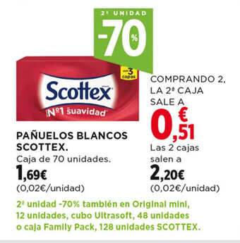 Hipercor PAÑUELOS BLANCOS SCOTTEX. oferta
