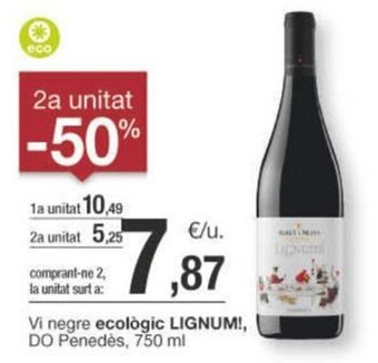 BonpreuEsclat Vi negre ecològic LIGNUM!, DO Penedès, 750 ml oferta