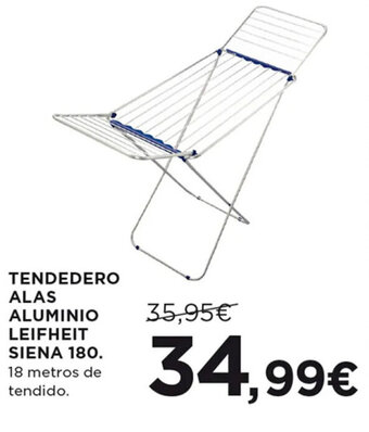 Hipercor TENDEDERO ALAS ALUMINIO LEIFHEIT SIENA 180. 18 metros de tendido. oferta
