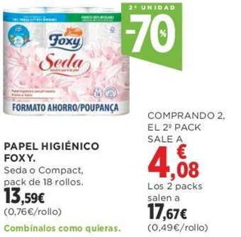 Supercor PAPEL HIGIÉNICO FOXY. oferta
