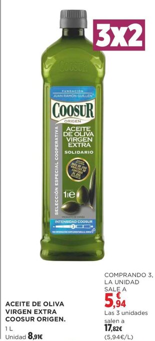 Supercor ACEITE DE OLIVA VIRGEN EXTRA COOSUR ORIGEN. oferta