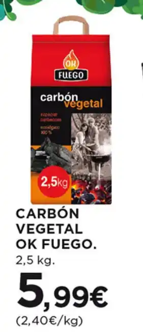 Hipercor CARBÓN VEGETAL OK FUEGO. oferta