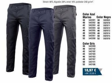 Cofedas Color azul marino color negro 542201 38 593952 542202 40 592970 542203 42 592971 44 542204 44 592972 542205 46 592973 oferta