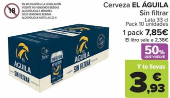 Carrefour Cerveza el águila sin filtrar oferta