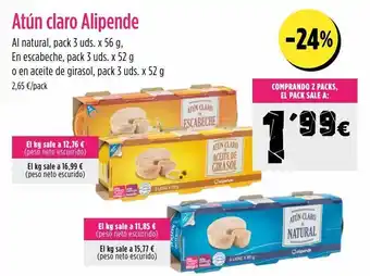 AhorraMas Atún claro alipende oferta