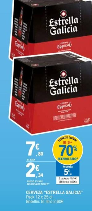 E.Leclerc CERVEZA "ESTRELLA GALICIA" oferta