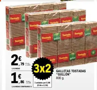 E.Leclerc GALLETAS TOSTADAS "GULLÓN" 800 g. oferta