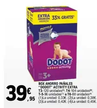 E.Leclerc BOX AHORRO PAÑALES "DODOT" ACTIVITY EXTRA oferta