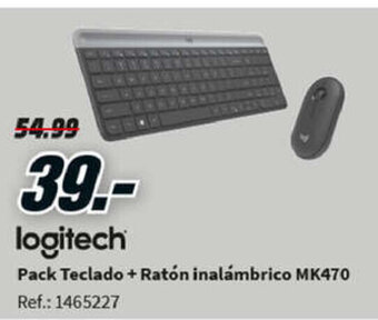 MediaMarkt logitech Pack Teclado + Ratón inalámbrico MK470 oferta