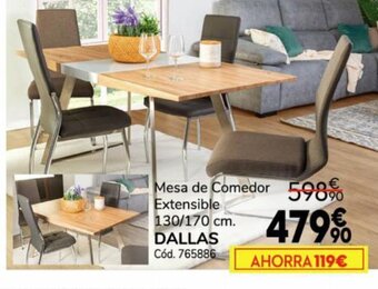 Conforama Mesa de Comedor Extensible 130/170 cm DALLAS oferta