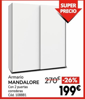 Conforama Armario MANDALORE Con 2 puertas correderas oferta