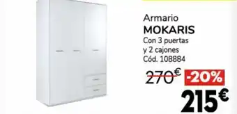 Conforama Armario MOKARIS Con 3 puertas y 2 cajones oferta