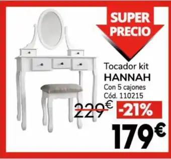 Conforama Tocador kit HANNAH Con 5 cajones oferta
