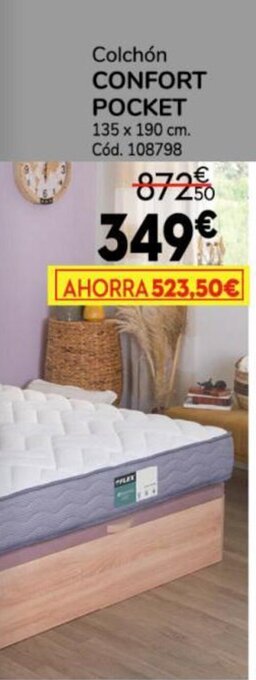 Conforama Colchón CONFORT POCKET 135 x 190 cm. oferta