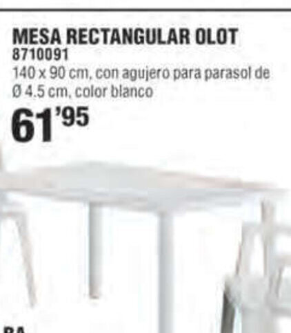 Cifec MESA RECTANGULAR OLOT 8710091 oferta