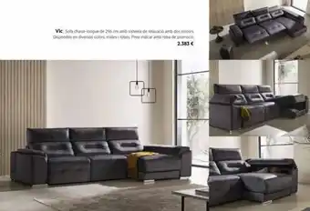 MacMobles Vic sofa chaise-longue de 296 cm amb sistema de relaxació amb dos motors disponible en diversos colors, mides i robes. preu i oferta