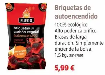 Bauhaus Briquetas carbon autoencendido 1,5kg oferta