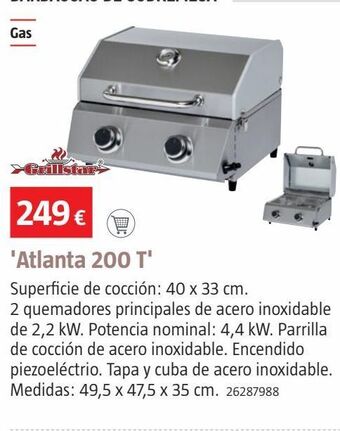 Bauhaus Barbacoa gas atlanta 200 mesa grillstar oferta