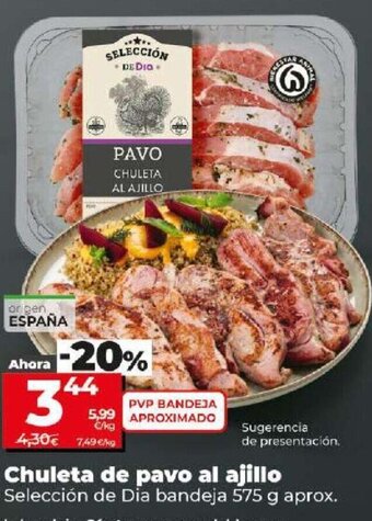 Dia Chuleta de pavo al ajillo oferta