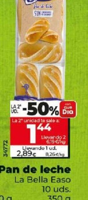 Dia Pan de leche La Bella Easo 10 uds. 350 g oferta