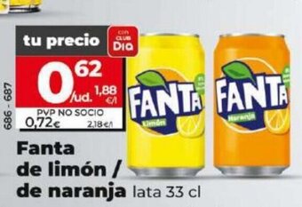 Dia Fanta de limón / de naranja lata 33 cl oferta