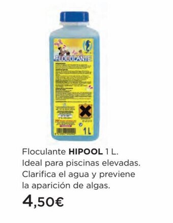 Hipercor Floculante HIPOOL 1 L. Ideal para piscinas elevadas. Clarifica el agua y previene la aparición de algas. oferta