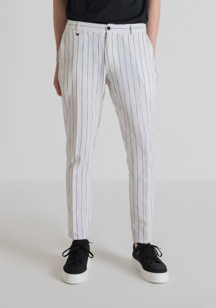 Antony Morato Pantalones slim fit “joe” de tejido mixto lino y algodón con jareta regulable oferta