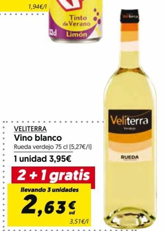 Hiper Usera VELITERRA Vino blanco oferta