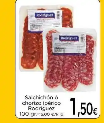 Proxi Salchichón ó chorizo Ibérico Rodríguez 100gr oferta