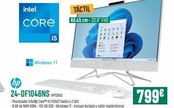 PCBox Intel core 15 windows 11 hp 24-df1046nsp -procesador intel® core™ 15-113567 hasta 4.2 ghz -8 gb de ram ddr4-512 gb ssd- oferta