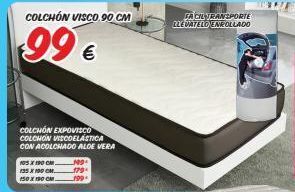 Outlet Hogar Colchón visco.90 cm 99€ colchón expovisco colchon viscoelástica con acolchado aloe vera 105x190 cm. 135 x 100 cm. 150x19 oferta