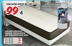 Outlet Hogar Colchón visco.90 cm 99€ colchón expovisco colchon viscoelástica con acolchado aloe vera 105x190 cm. 135 x 100 cm. 150x19 oferta