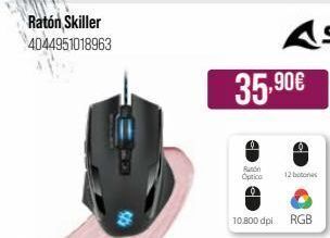 MR Micro Ratón skiller 4044951018963  35,90€  rand optica  12 botones  10.800 dpi rgb oferta