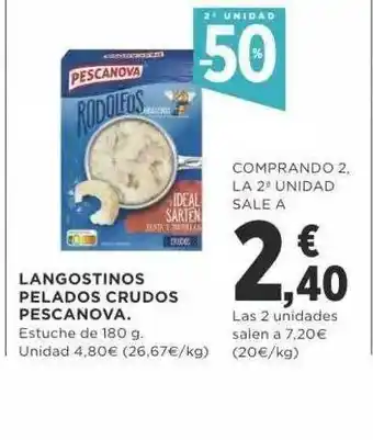 Supercor Langostinos Pelados Crudos Pescanova Estuche de 180g oferta