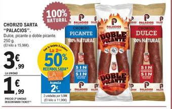 E.Leclerc CHORIZO SARTA "PALACIOS". oferta