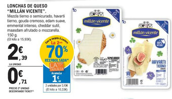 E.Leclerc LONCHAS DE QUESO "MILLÁN VICENTE". oferta