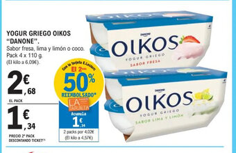 E.Leclerc YOGUR GRIEGO OIKOS "DANONE". oferta