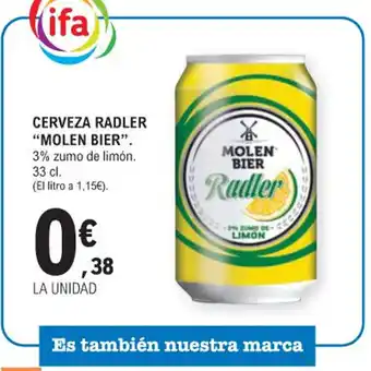 E.Leclerc CERVEZA RADLER "MOLEN BIER". oferta